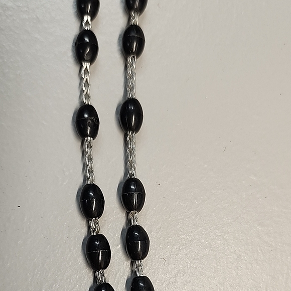 Vintage Plastic Black Beaded Italy Rosary - Picture 7 of 7